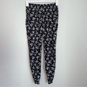 Garage Floral Print Cinched Ankle Pants with Side Pockets